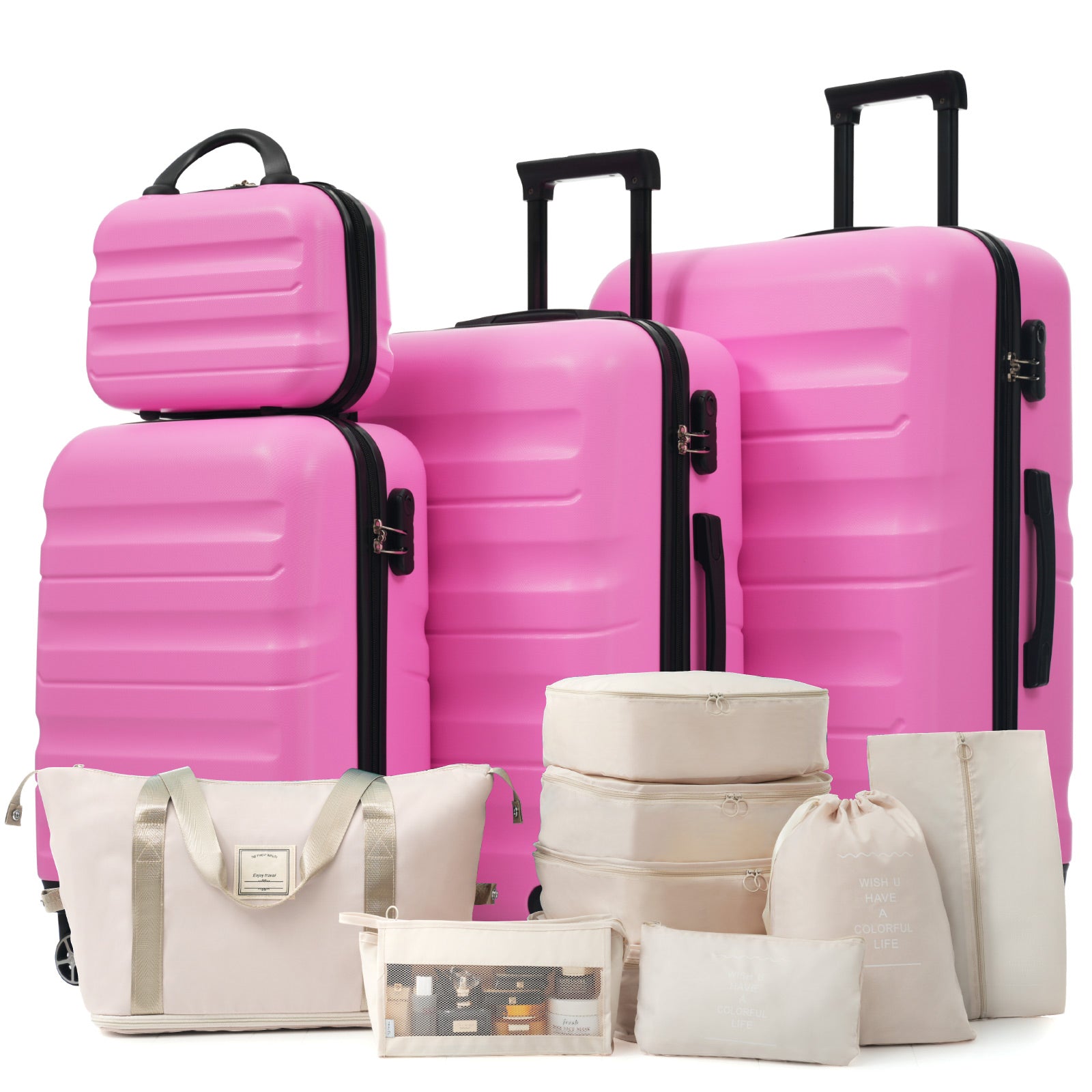 Hardshell ABS Luggage Set - Lightweight & Durable Suitcases With Dual Spinner Wheels, Carry-On & Check-In Sizes For Travel & Business