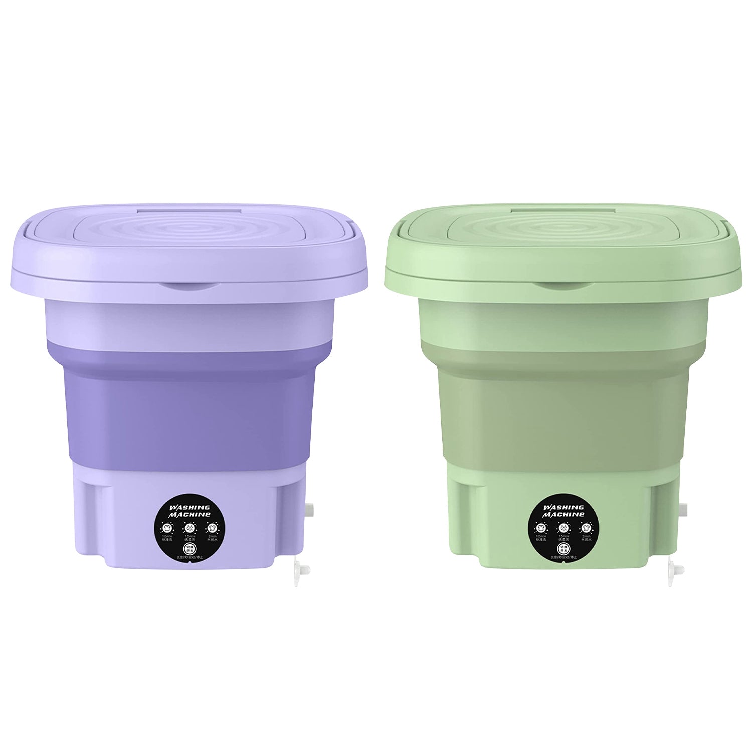 1Pc Portable Washing Machine Foldable Laundry Machine With Detachable Drain Basket 3 Modes Electric Clothes Washer For Underwear Socks Towels Baby Clothes